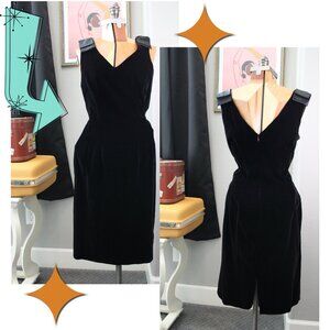 80's does 50's Vintage Velvet Wiggle Dress